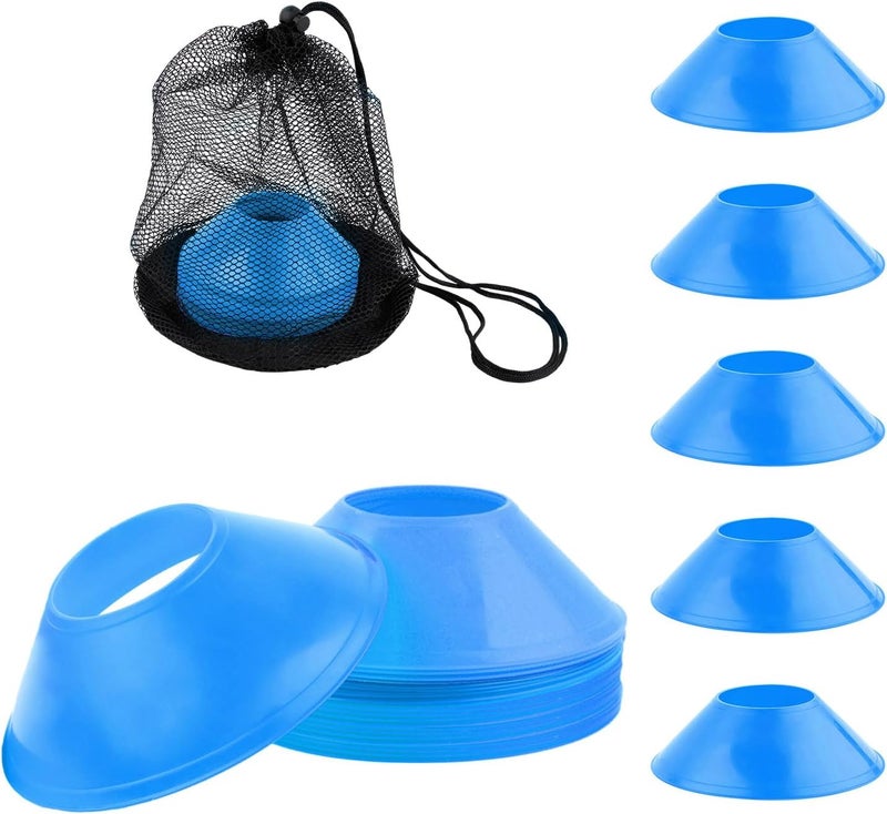 XIHIRCD 25pcs Soccer Cones for Sports Training, Mini Football Cones & Mesh Bag Flexible Agility Cones Premium Training Cones for Basketball Football Running Drills Sports Games Skating Kids - Image 1
